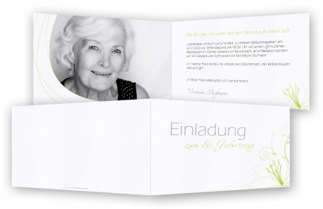 Einladungskarten zum 80. Geburtstag Vorlage