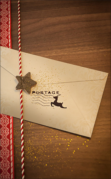 Weihnachtsbrief mit Rentier